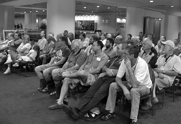 Attendees seated in the lecture room at the 2007 Darwin convention