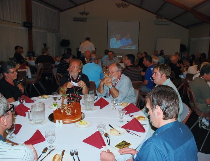 Delegates seated at the convention dinner